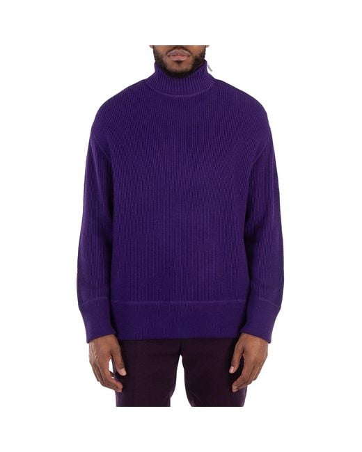 Emporio Armani Purple Turtleneck Long-Sleeve Sweater for men