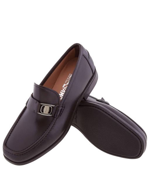 Ferragamo Purple Nilo Leather Loafers for men