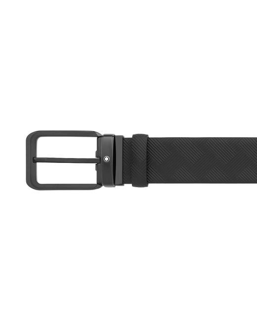 Montblanc Black 35 Mm Reversible Leather Belt for men