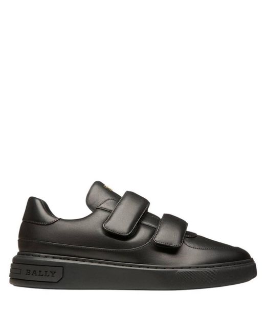 Bally Black Maylor Double Strap Leather Sneakers, Brand Size 9 Us for men