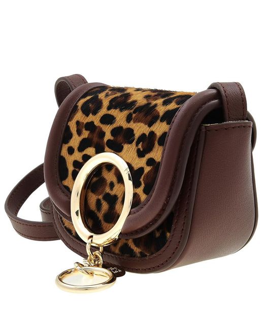 See By Chloé Brown Leopard Print Mara Micro Crossbody Bag