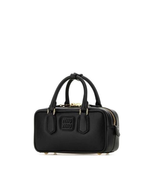 Miu Miu Black Arcadie Top Handle Bag