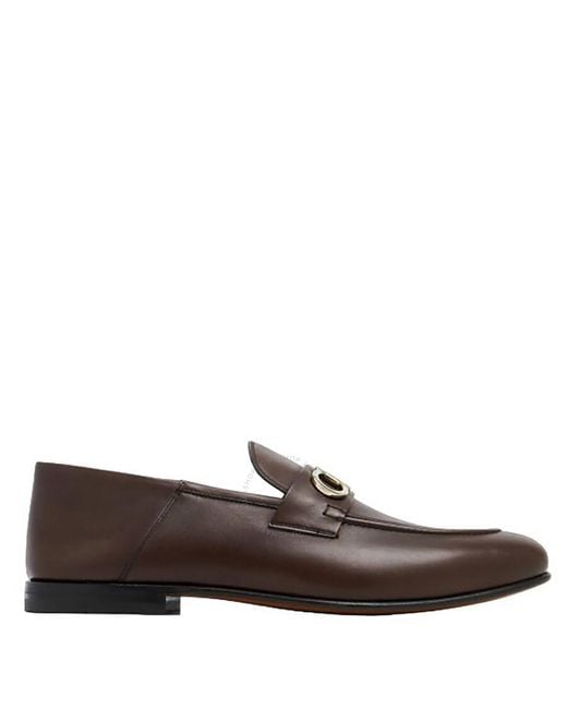 Ferragamo Brown Gin Slip-on Leather Loafers for men