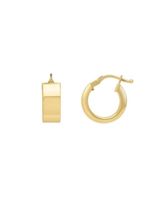 Tresorra Metallic 14K Small Wedding Band Hoop Earrings