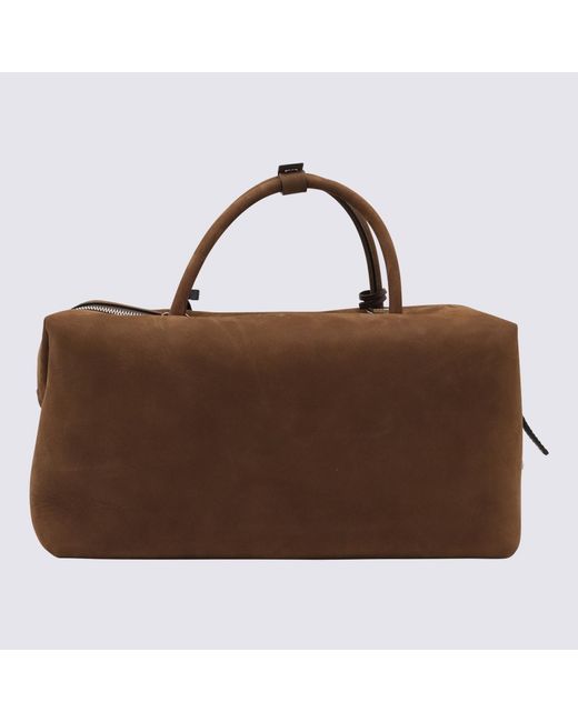 Max Mara Brown Old Suede Leather Top Handle Bag