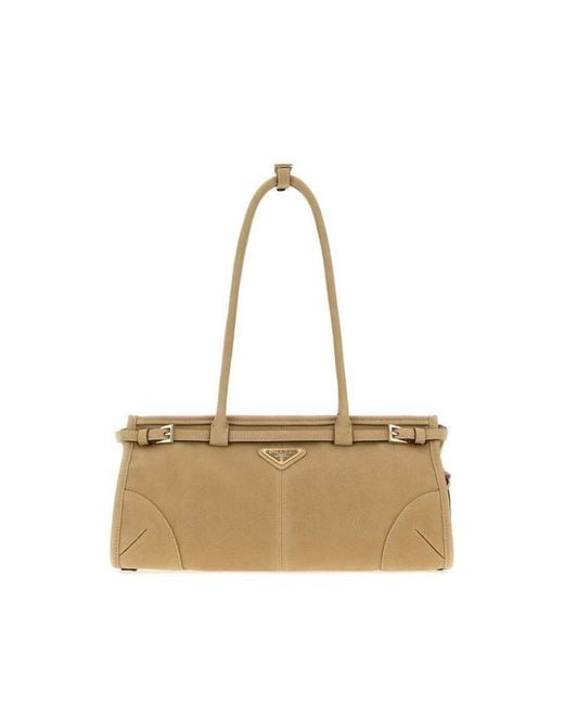 Prada Natural Nabuk Bonnie Shoulder Bag Deserto Borse A Mano