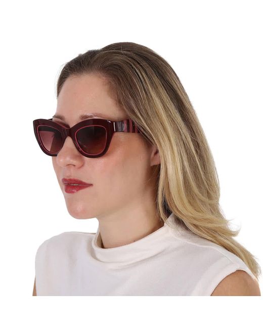 Carolina Herrera Red Burgundy Shaded Cat Eye Sunglasses Her 0086/s 00t5/3x 51