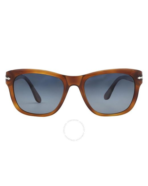 Persol Blue Polarized Gradient Square Sunglasses Po3313s 96/s3 55