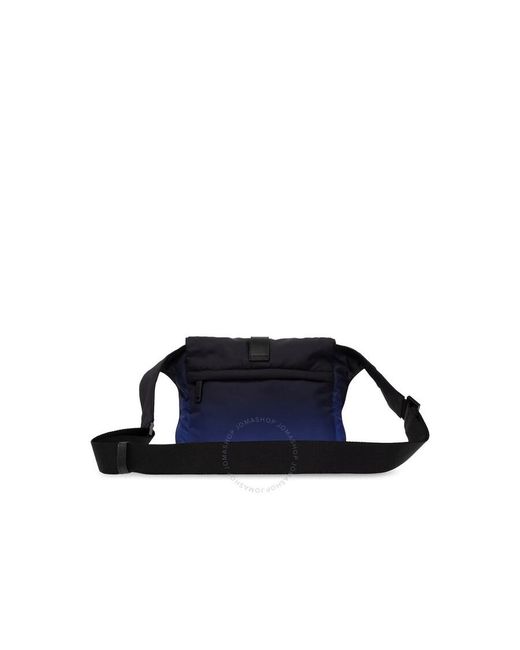 Ferragamo Blue Dual Tone Gradient Foldover Top Crossbody for men