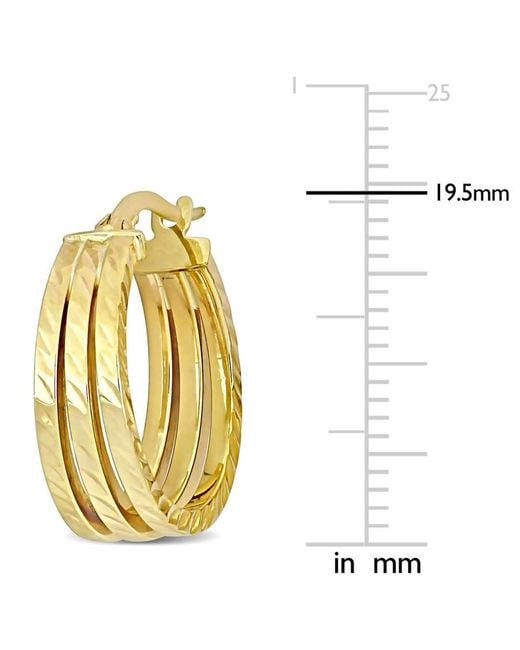 Amour Metallic 19Mm Triple Row Textured Hoop Earrings