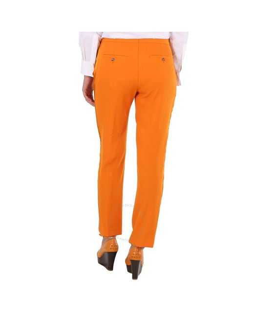 Burberry Orange Deep Aimi Mid-rise Tailored Trousers