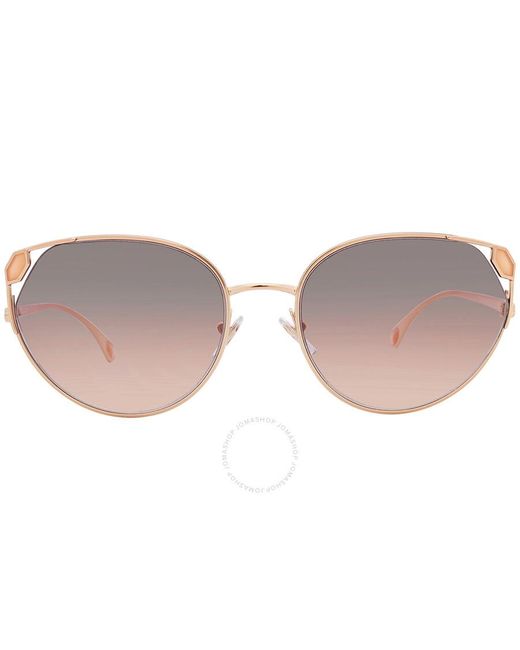BVLGARI Pink Gradient Gray Cat Eye Sunglasses