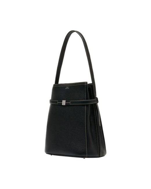 Totême  Black Belted Calfskin Bucket Bag