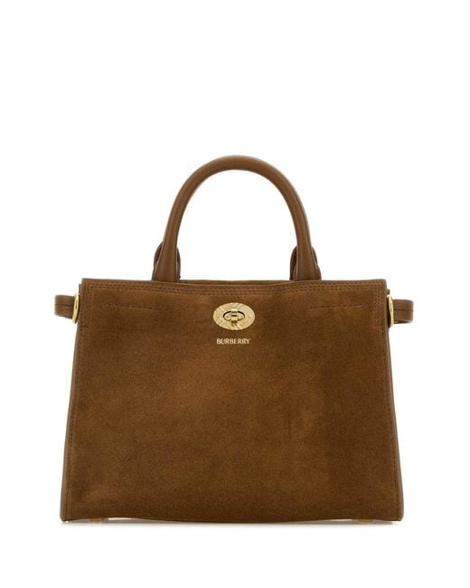 Burberry Brown Suede Mini Cotswolds Handbag for men