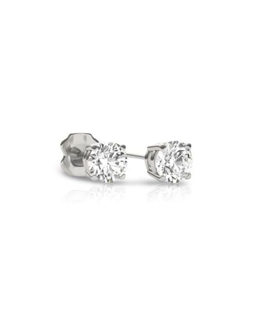 Tresorra White 14K Round Cut Earth Mined Diamond Stud Earrings