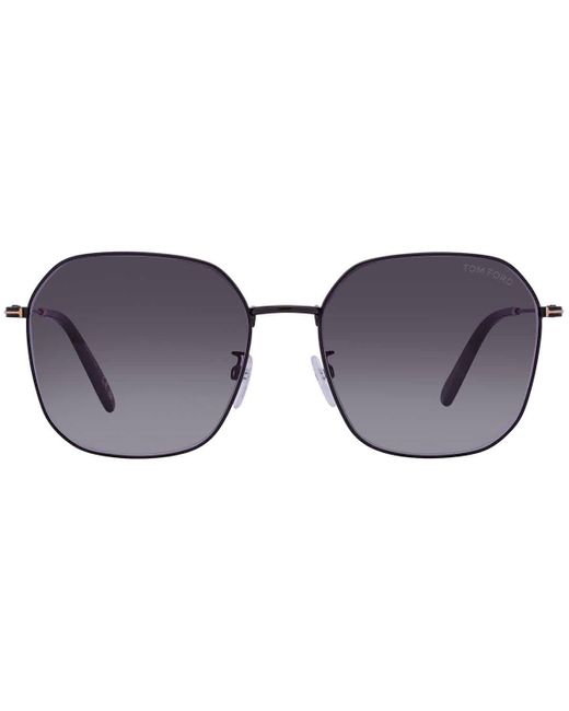Tom Ford Purple Grey Gradient Square Sunglasses