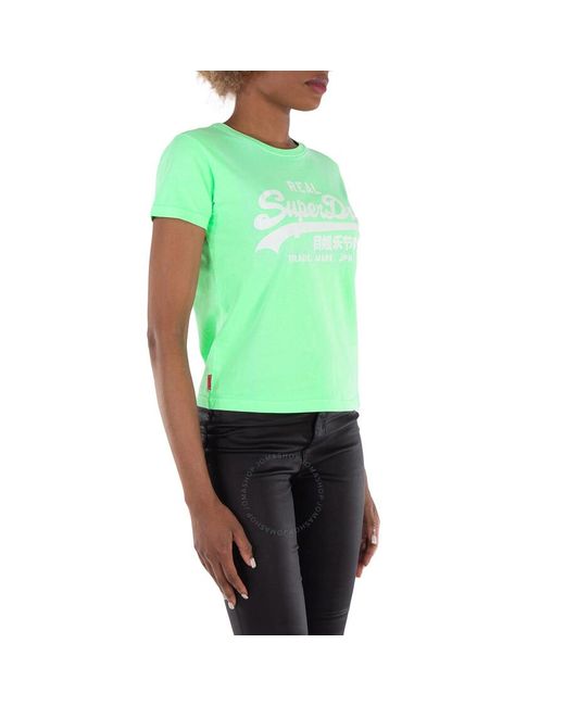Superdry Green Vl Graphic Fitted Tee, Brand Size 10 (Us