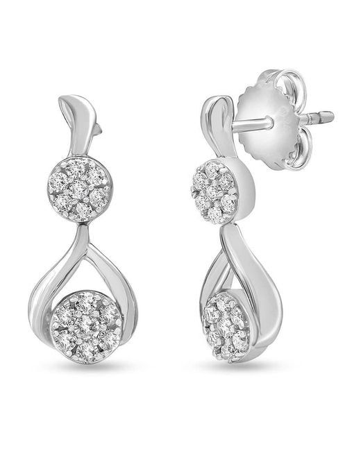 Brilliant Diamond Metallic Sterling 0.50 Carat Lab Grown Diamond Drop Earrings For