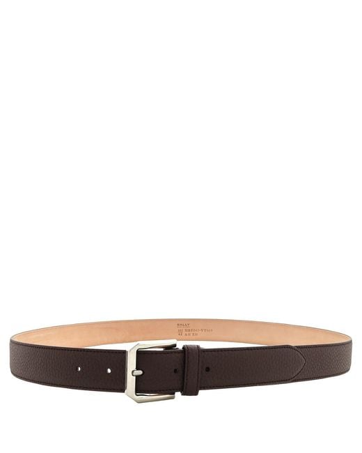 Bally Brown Square Vanadium Leather Belt, Cm for men