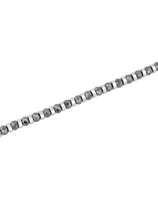 Robert Alton Metallic Stainless Steel Hematite Bead Bracelet for men
