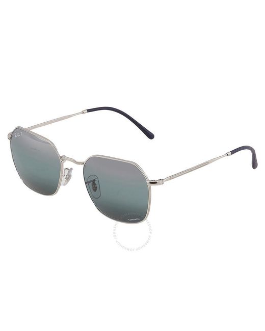 Ray-Ban Gray Jim Polarized Blue Gradient Irregular Sunglasses Rb3694 9242g6 55