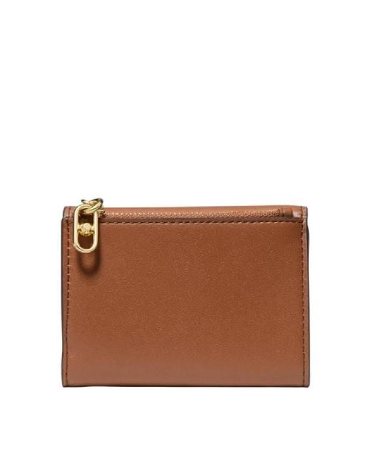 Michael Kors Brown Logo Details Trifold French Purse Wallet