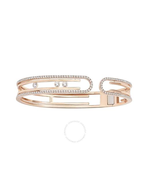 Messika White Move 10Th 18K Rose Diamond Bangle