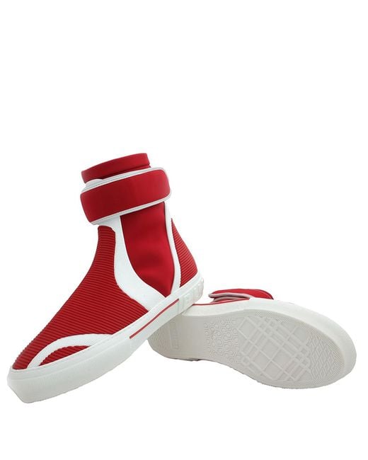 Burberry Red Sub Sneakers Touch Strap Sneakers, Brand Size 50 (Us for men