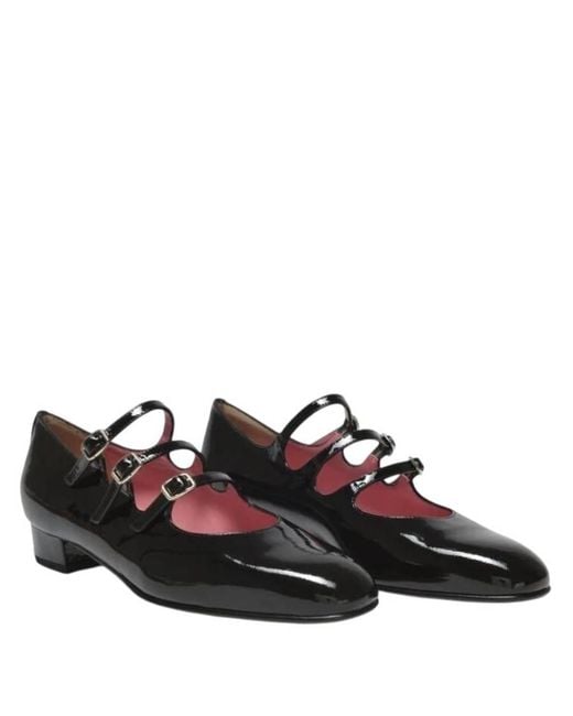 CAREL PARIS Black Ariana Patent Leather Mary Jane Pumps, Brand Size 37.5 Us