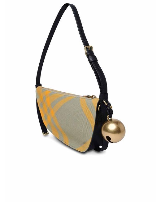 Burberry Metallic Embroidered Canvas Mini Shield Shoulder Bag