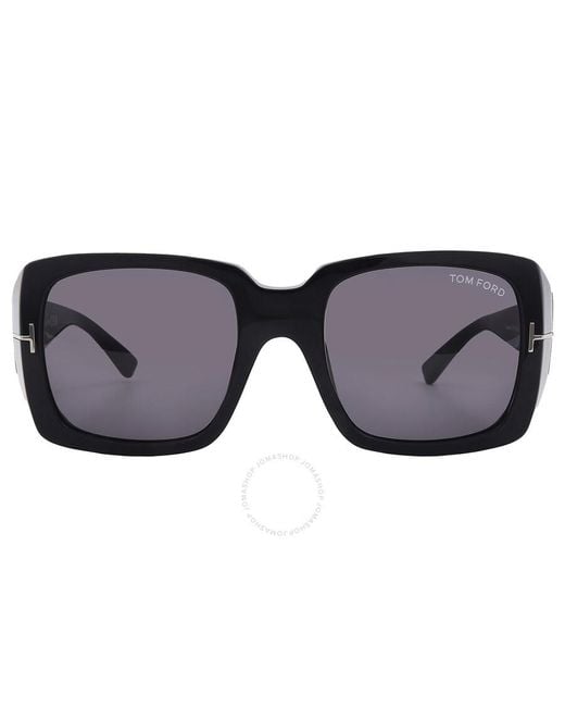 Tom Ford Black Ryder Smoke Square Sunglasses Ft1035-n 01a 51