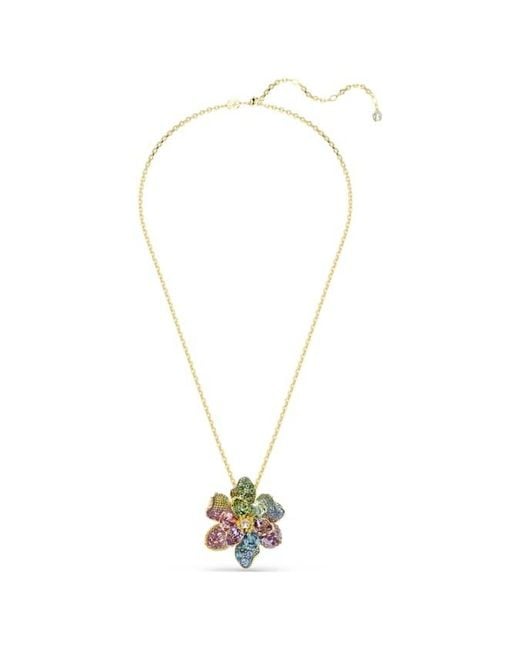 Swarovski Green Idyllia Flower Pendant And Brooch