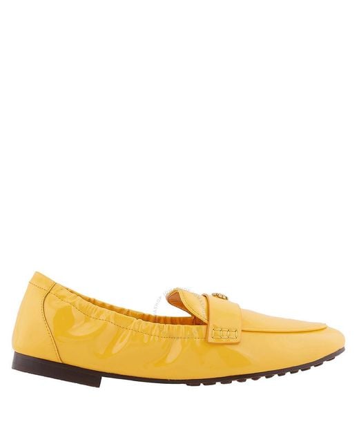 Tory Burch Yellow Peachy Leather Ballet Loafer