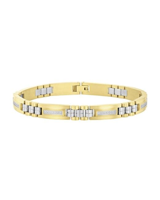 Robert Alton Metallic 1/4Ctw Diamond Stainless Steel Finish Bracelet for men
