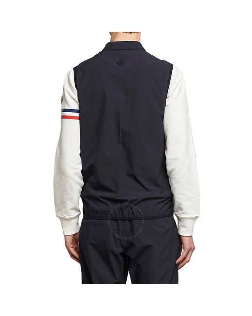 Moncler Blue Beemin Logo Print Vest for men