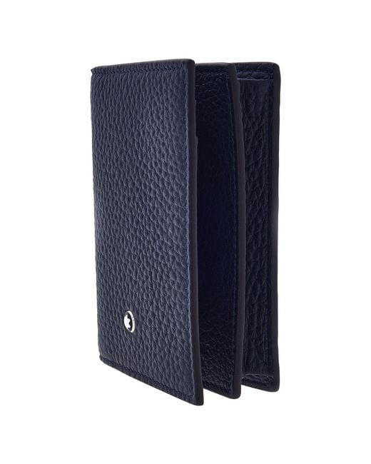 Montblanc Blue Midnight Grain Leather Card Holder for men