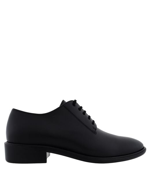 Ferragamo Black Leather Derby Shoes for men
