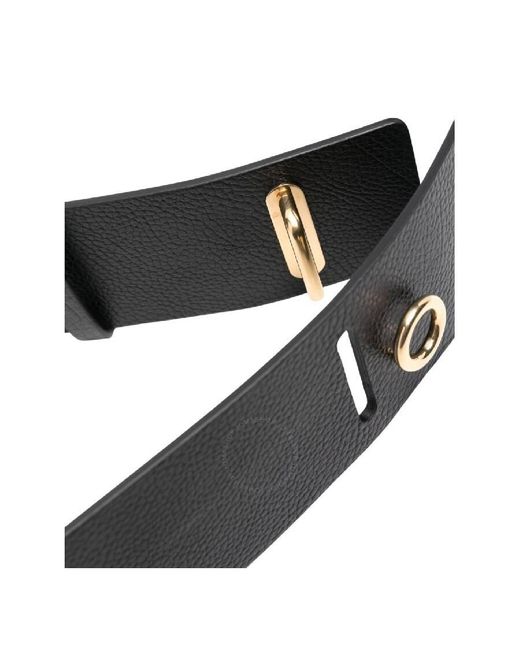 Burberry Black Wide Leather Rocking Horse Belt