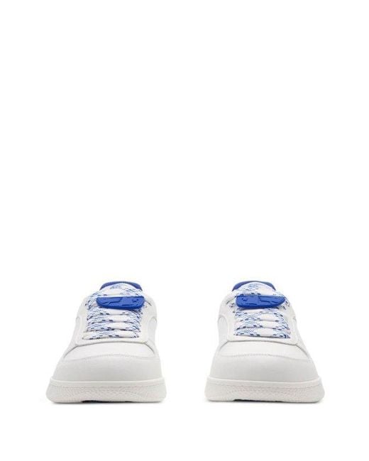 Burberry White Terrace Leather Low-Top Sneakers, Brand Size 41 Us for men
