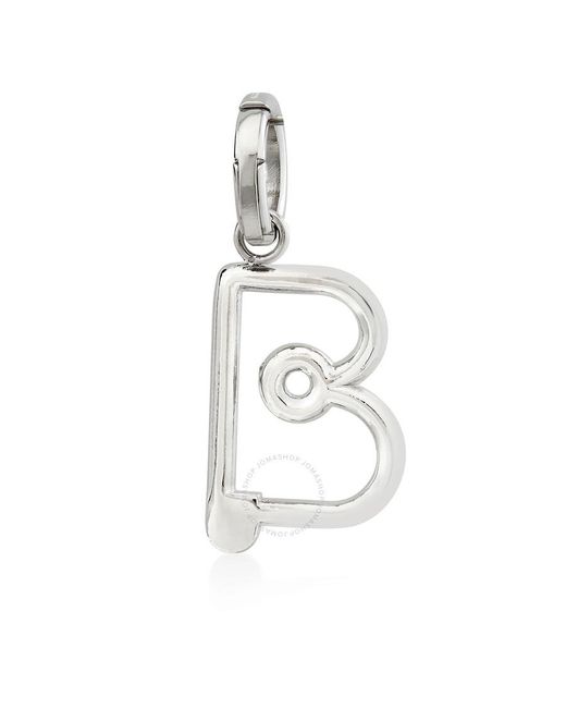 Burberry Metallic Silver Kilt Pin B Alphabet Charm