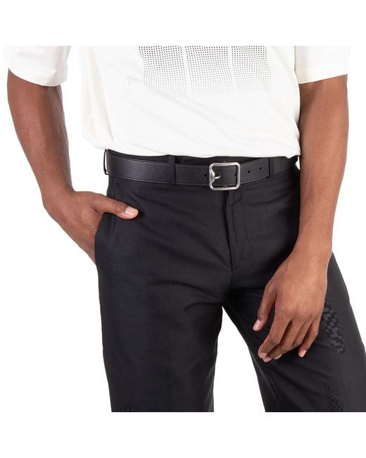 Burberry Black B-Buckle Reversible Leather Belt for men