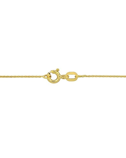 Amour Metallic 10K 0.85Mm Diamond Cut Cable Chain Necklace W/ Spring Ring Clasp Length (Inches) 16