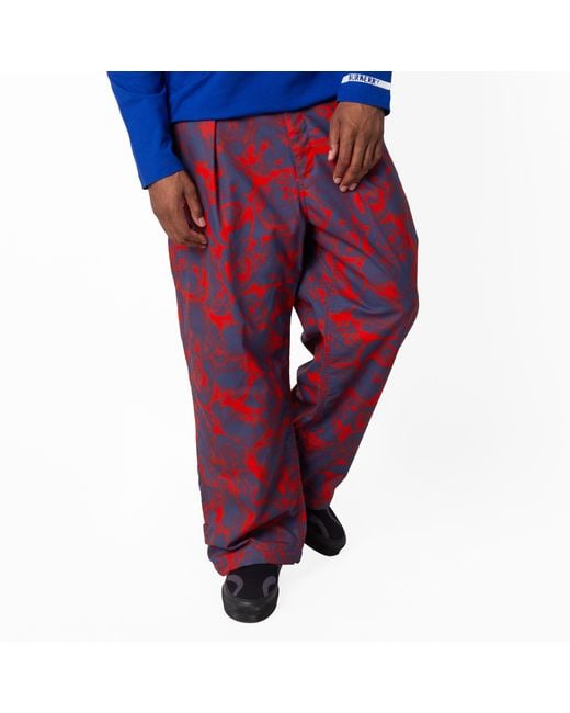 Burberry Red Rose Print Cotton Trousers for men