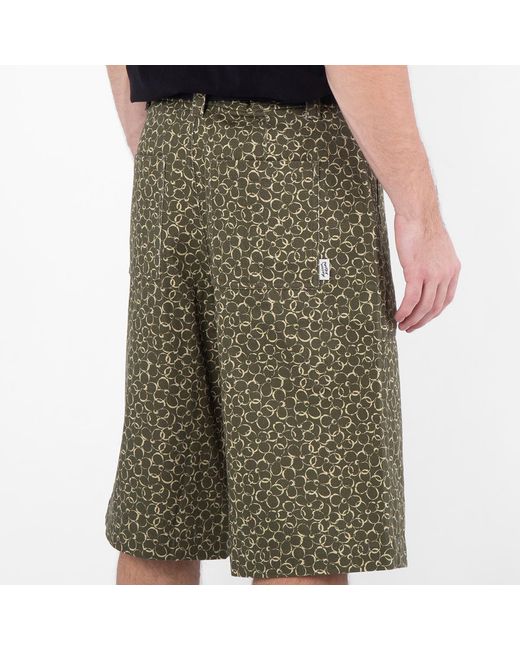 Maison Kitsuné Green Floral Print Bermuda Shorts for men