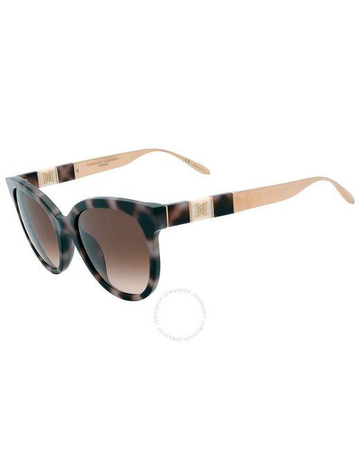 Carolina Herrera Brown Grey Oval Sunglasses Shn621m 096n 52