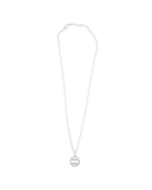 Gucci Metallic Branded Sterling Sterling Chain Necklace Ybb14774900100U