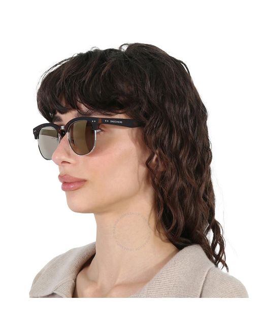 Skechers Brown Oval Sunglasses
