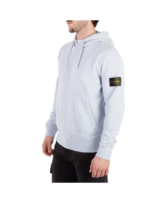 Stone Island White Compass Logo Badge Hoodie for men
