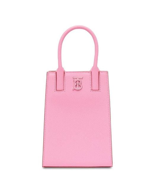 Burberry Pink Micro Grainy Leather Frances Tote