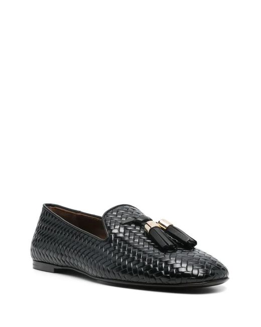 Giuseppe Zanotti Black Gz-Weave Woven Leather Loafers